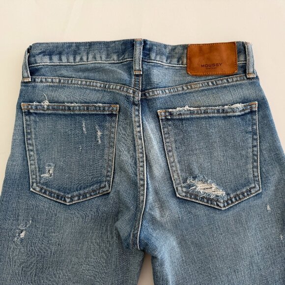 Moussy Vintage Howa Distressed Raw Hem Jeans Size 28 - Picture 9 of 12